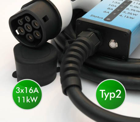 Mobiles Ladegerät Smart #3 - eRock mit LCD Typ 2 auf Schuko – EV Plug Europa